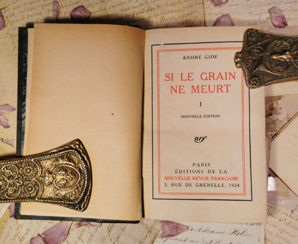 Si le grain ne meurt, André Gide, Gallimard - nrf, livres anciens reliés 1924 – Image 6