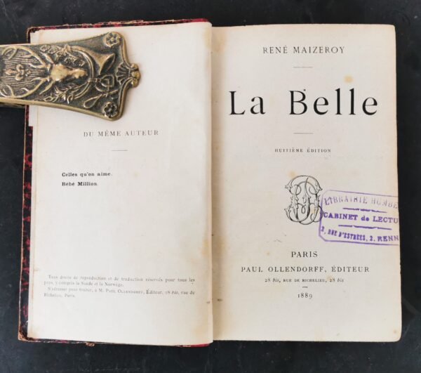 La belle (EO), René Maizeroy, Paul Olendorff, livre ancien relié cuir, 1889 – Image 6