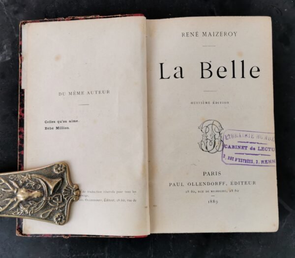 La belle (EO), René Maizeroy, Paul Olendorff, livre ancien relié cuir, 1889 – Image 7