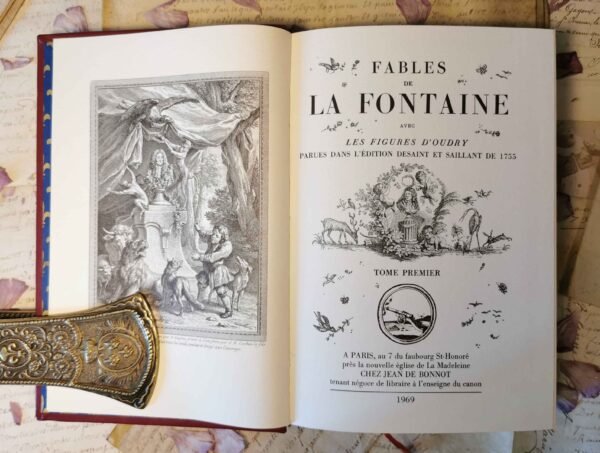 Fables de La Fontaine 4/4, Jean de Bonnot, livres anciens reliés cuir, 1969 – Image 6
