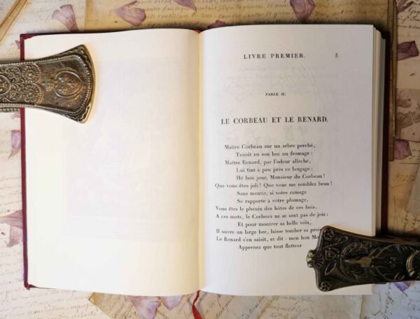 Fables de La Fontaine 4/4, Jean de Bonnot, livres anciens reliés cuir, 1969 – Image 9